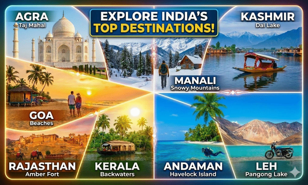 top destinations in india