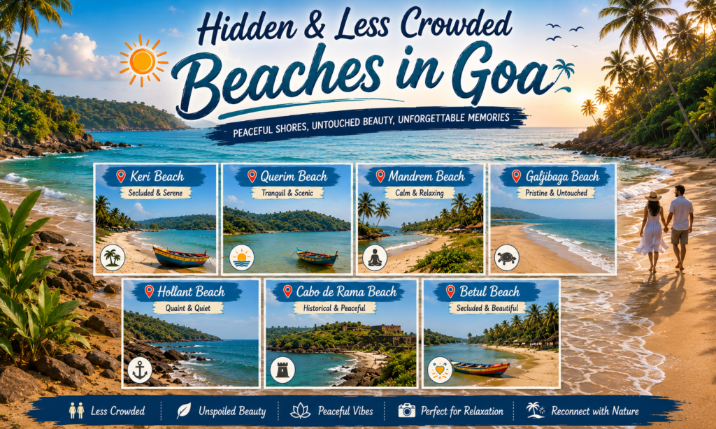 hidden and less crowded beaches in goa